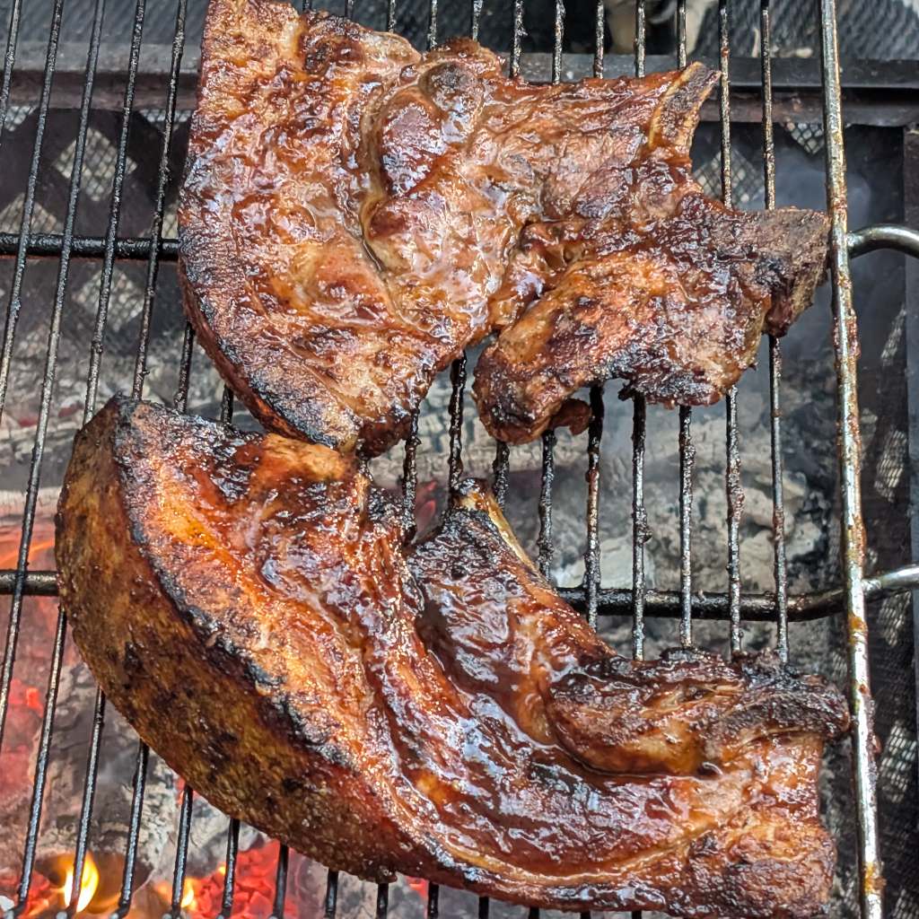 Pork Blade Steak on Campfire